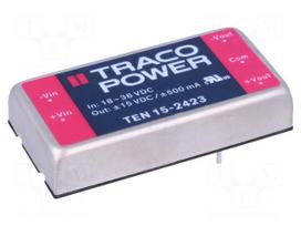 Converter: DC/DC | 15W | Uin: 18÷36VDC | Uout: 15VDC | Uout2: -15VDC