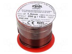 Coil wire | single coated enamelled | 1.5mm | 0.2kg | -65÷200°C