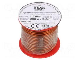 Coil wire | single coated enamelled | 1.7mm | 0.2kg | -65÷200°C