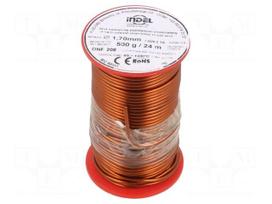 Coil wire | single coated enamelled | 1.7mm | 0.5kg | -65÷200°C