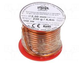 Coil wire | single coated enamelled | 2.5mm | 0.2kg | -65÷200°C