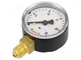 Manometer | 0÷25bar | bottom connection | Thread: G 1/4" | 50mm | metal