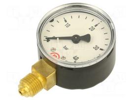 Manometer | 0÷40bar | bottom connection | Thread: G 1/4" | 50mm | metal