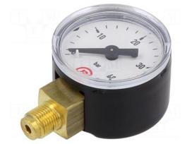 Manometer | 0÷40bar | bottom connection | Thread: G 1/8" | 40mm | metal