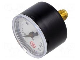 Manometer | 0÷1.6bar | rear connection | Thread: G 1/8" | 40mm | metal