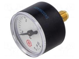 Manometer | 0÷16bar | rear connection | Thread: G 1/8" | 40mm | plastic