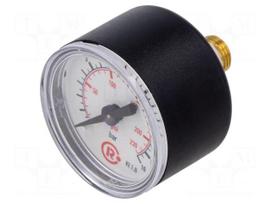 Manometer | 0÷16bar | rear connection | Thread: G 1/8" | 40mm | plastic