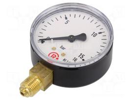 Manometer | 0÷16bar | bottom connection | Thread: G 1/4" | 63mm | metal