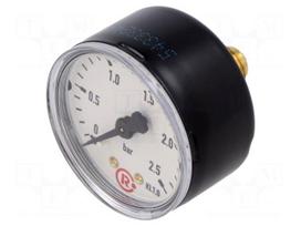 Manometer | 0÷2.5bar | rear connection | Thread: G 1/4" | 50mm | metal
