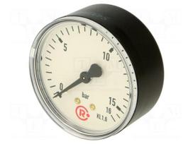 Manometer | 0÷16bar | rear connection | Thread: G 1/4" | 63mm | plastic