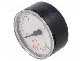 Manometer | 0÷16bar | rear connection | Thread: G 1/4" | 63mm | metal