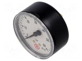 Manometer | 0÷60bar | rear connection | Thread: G 1/4" | 63mm | metal