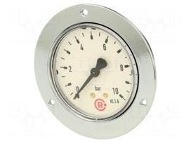Manometer | 0÷10bar | rear connection | Thread: G 1/4" | 63mm | metal