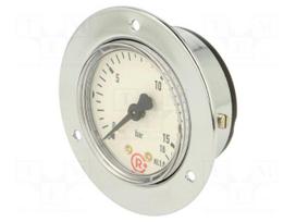 Manometer | 0÷16bar | rear connection | Thread: G 1/4" | 50mm | metal