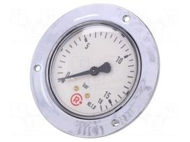Manometer | 0÷16bar | rear connection | Thread: G 1/4" | 63mm | metal