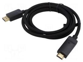 Cable | DisplayPort plug,both sides | PVC | textile | Len: 3m | black