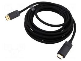 Cable | DisplayPort plug,both sides | PVC | textile | Len: 1.5m | black