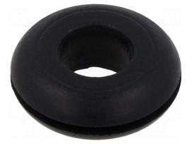 Grommet | Ømount.hole: 15.88mm | Øhole: 9.52mm | rubber | black