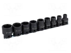 Wrench-set | 6-angles,socket spanner,impact | 1/2" | 9pcs.
