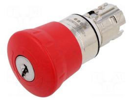 Switch: emergency stop with key | 22mm | Stabl.pos: 2 | red | mushroom
