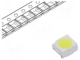 LED | white | SMD | PLCC2 | Case (mm): 3528 | 600mcd | 120° | 5mA | 2.7÷3VDC