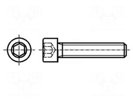 Screw | M4x8 | 0.7 | Head: cheese head | hex key | HEX 3mm | DIN 912