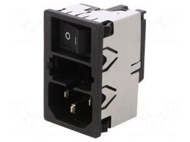 Connector: AC supply | socket | male | 10A | 250VAC | C14 (E),C18 | KM