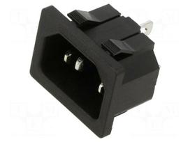 Connector: AC supply | socket | male | 10A | 250VAC | C14 (E) | 0711