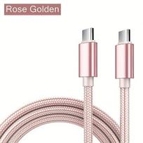 USB-C į USB-C laidas telefonams,  Rožinė Auksinė