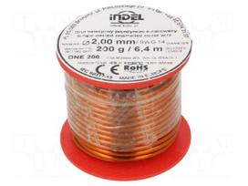 Coil wire | single coated enamelled | 2mm | 0.2kg | -65÷200°C