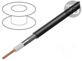 Wire: coaxial | HF195FX | stranded | Cu | PVC | black | 5mm | CPR: Eca