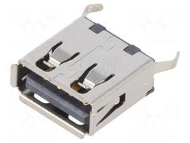 Connector: USB A | socket | THT | PIN: 4 | straight | USB 2.0