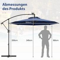 Lauko skėtis 300x245cm., tamsiai mėlynos/juodos spalvos