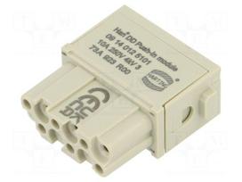 Connector: HDC | module | female | 10A | 250V | Han-Modular® | PIN: 12
