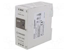Power supply: switching | for DIN rail | 60W | 24VDC | 2.5A | 90÷264VAC