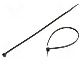 Cable tie | L: 200mm | W: 2.5mm | black | polyamide | 80N | 100pcs | UL94V-2