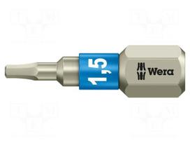 Screwdriver bit | Hex Plus key | HEX 1.5mm | 1/4" | Overall len: 25mm