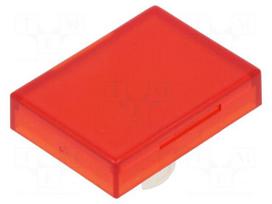 Actuator lens | 22mm | 61 | red,transparent | plastic | Dim: 18x24mm