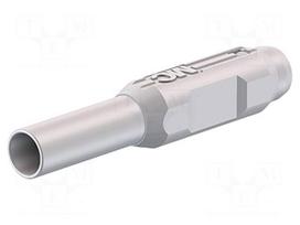 Laboratory connector: 2mm banana | plug | white | gold-plated