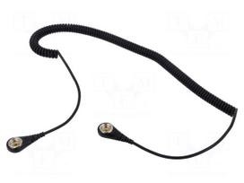 Connection cable | ESD,coiled | black | 1MΩ | 1.8m