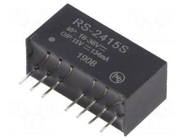 Converter: DC/DC | 2W | Uin: 18÷36VDC | Uout: 15VDC | Iout: 134mA | SIP8