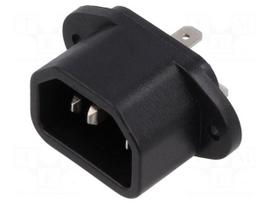 Connector: AC supply | socket | male | 10A | 250VAC | C14 (E) | 6048 | IP20