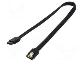 Cable: SATA | SATA plug,both sides | 0.3m | SATA III | black | 6Gbps