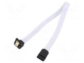 Cable: SATA | SATA plug,SATA plug angled | 0.3m | SATA III | white