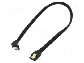Cable: SATA | SATA plug,SATA plug angled | 0.3m | SATA III | black
