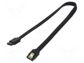 Cable: SATA | SATA plug,both sides | 0.5m | SATA III | black | 6Gbps