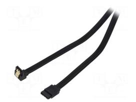 Cable: SATA | SATA plug,SATA plug angled | 0.5m | SATA III | black