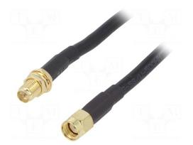 Cable | 5m | RP-SMA male,RP-SMA female | black | straight | 50Ω