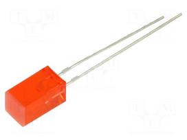 LED | red | square | 5x5mm | 80÷160mcd | 140° | Front: flat | 20mA