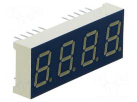 Display: LED | 7-segment | 10.16mm | 0.4" | No.char: 4 | red | 31÷87mcd